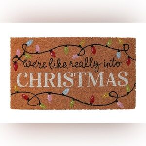 NEW Festive Christmas Coir Doormat with Lights Design